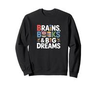Brains Books and Big Dreams Cool Rack to School Kids Student Sweatshirt