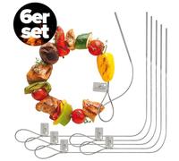 Brainstream Lot de 3 brochettes flexibles en acier inoxydable pour barbecue à gaz, 75 cm