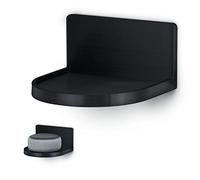 Brainwavz (CF125-Black) Support d'étagère flottante ronde sans vis pour caméras de sécurité, moniteurs, haut-parleurs, plantes, jouets et plus encore, facile à installer, 118 mm x 108 mm