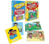 Brainy Bug Resources 60 cartes mémoire avec audio activé par application | Vocabulaire, structure de phrase | Mots d'action - 2 et mots d'action dans les phrases | Audio en hindi, anglais, punjabi