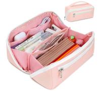 BrainyBees Trousse à crayons pour filles - Grande capacité pour adolescentes, collège et lycée, trousse à crayons extra grande avec 8 compartiments - Trousse à stylos esthétique spéciale avec large