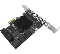 BRAINZAP 10 ports PCIe x1 vers SATA III / SATA 3 6 GBIT/s Carte d'extension PCI-Express PCI-E ASMedia ASM1061 JMicron JMB575