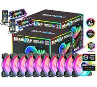 BRAINZAP 10x 120mm LED A-RGB Case Fan SET Ventilateur de boîtier Aura Asus Asrock MSI Gigabyte Music-Sync Coolmoon