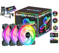 BRAINZAP 3x 120mm LED A-RGB Case Fan SET Ventilateur de boîtier Aura Asus Asrock MSI Gigabyte Music-Sync Coolmoon