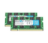 BRAINZAP 4GB (2x2GB) DDR2 800MHz PC2-6400S-666 So-DIMM CL6 2Rx8 1.8V Unbuffered Non-ECC Mémoire RAM pour Ordinateur Portable Module de mémoire