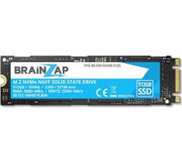 BRAINZAP 512GB NVMe SSD - M.2 NGFF 2280 - PCI-e 3.0 x4 - 3500 MB/s en lecture - 2500 MB/s en écriture - SSD interne