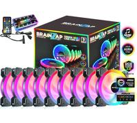BRAINZAP 9x 120mm LED A-RGB Case Fan SET Ventilateur de boîtier Aura Asus Asrock MSI Gigabyte Music-Sync Coolmoon