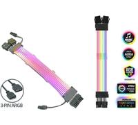 BRAINZAP A-RGB Extension Cable Câble d'extension 6+2 / 8 PIN PCI-E PCI-Express 16AWG 25 cm Aura Asus Asrock MSI Gigabyte