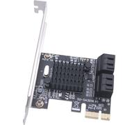 BRAINZAP Carte d'extension 4 ports PCIe x1 vers SATA III / SATA 3 6 GBIT/s PCI-Express PCI-E Marvell 9215