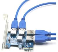 BRAINZAP Carte Riser PCI-Express Mining PCI-Express x1 vers 4x PCI-E USB3.0 Type