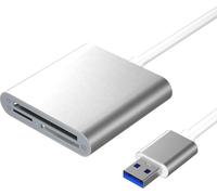 BRAINZAP Lecteur de cartes USB 3.0 Alu Card Reader Lecteur de cartes A-i-O Micro SD SDHC CF MMC