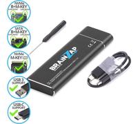 BRAINZAP M.2 M2 NGFF NVMe + SATA III Boîtier SSD externe Adaptateur M-Key M+B Key USB-C USB 3