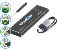 BRAINZAP M.2 M2 NGFF SATA III 6 GBit/s Boîtier externe SSD Adaptateur M-Key M+B Key USB-C USB 3