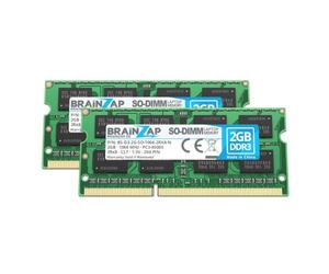 BRAINZAP Memorycity Lot de 2 barrettes de mémoire RAM DDR3 SO-DIMM PC3-8500S 2Rx8 1066 MHz 1,5 V CL7 4 Go (2 x 2 Go)