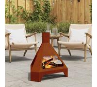 Braise Acier Cheminée à bois d'extérieur triangulaire Foyer Portable vidaXL vida