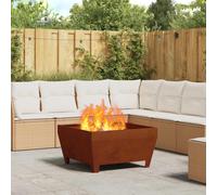 Foyer carré vidaXL 80x80x43 cm en acier anti-météo