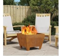 Braise de feu vidaXL Carré 50x50x30 cm en acier anti-intempéries