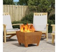 Braise de feu vidaXL Carré 50x50x30 cm en acier anti-intempéries
