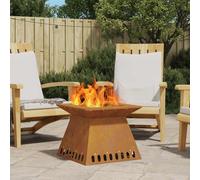 Braise Foyer à bois Terrains de feu extérieurs carrée Foyer durable vidaXL vidaX