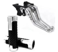 Brake Clutch Levers Leviers De Frein Et D'embrayage Réglables Pour Moto Compatible Avec VTR1000F Pour Firestorm 1998 1999 2000 2001 2002 2003 2004 2005(Silver,1 set)