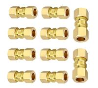 Brake Pipe Fittings, Brass Pipeline Connectors, Vehicle Maintenance Adapters, Threaded Ends, RV Auto Repair Accessories, Mechanic Tool Kit for Sedan and Garage Use, 10 Pieces