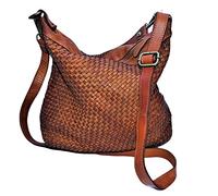 Brakumi sac en cuir véritable pour femme, sac à dos souple, à bandoulière, grand, transformable en sac à dos, vintage, pour le travail, l’ordinateur, le shopping, Marron 1, L