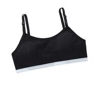 Bralette de couleur unie pour filles de 6 à 12 ans - Hauts légers de soutien pour un usage quotidien ou une activité sportive - Gilet d'école secondaire, Noir , taille unique