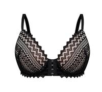 Bralette élégante et confortable pour femme - Fermeture à crochet sur le devant - Large bande sous la poitrine - Soutien-gorge en dentelle romantique et féminine - Bustier floral - Bord arqué