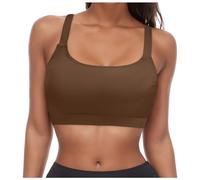Bralette sans Armature sans Coutures pour Femme avec Coussinets Amovibles Col en U Ultra Confortable Et Extensible Ideal pour Yoga Fitness Quotidien Et Sommeil Toutes Tailles Disponibles (2-Brown, M)