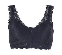 Bralettes en dentelle pour femme | Bralette en dentelle noire avec fermeture éclair sur le devant | Soutien-gorge plongeant sans armatures rembourré sans armatures pour un usage quotidien Modgal