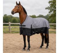 Brama-West Arctic Turnout Couverture d'hiver pour cheval 1200D Col haut 100 g/m² Gris/noir Taille 165