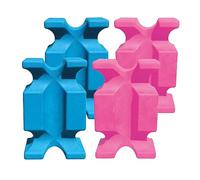 Brama-West Cavaletti Lot de 4 blocs d'obstacles/de saut 61 x 38 x 22 cm - Bleu clair et rose