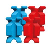 Brama-West Cavaletti Lot de 4 blocs d'obstacles/de saut 61 x 38 x 22 cm - Bleu clair et rouge