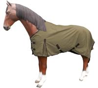 Brama-West Couverture de pluie, pour cheval, avec doublure en polaire, 600 deniers, imperméable, olive (115)