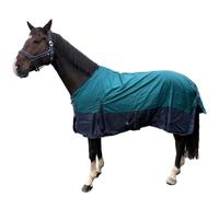 Brama-West - Couverture de pluie, pour cheval, Turnout 1200D, couverture d'extérieur, imperméable, coupe-vent, bleu marine, 125