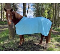 Brama-West Couverture séchante pour cheval - Couverture polaire basique - Respirante - Bleu clair - Taille 135