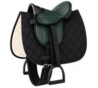 Brama West Ensemble de selle de cheval en bois « My Happy Pony » - Selle pour cheval en bois Shetty Pony - Avec couverture de selle, sangle de selle, étriers et sangles d'étriers - Selle verte (selle