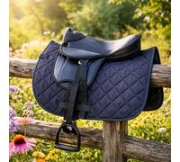 Brama West Ensemble de selle pour cheval en bois « My Happy Pony » | Selle pour shetty, cheval en bois et cheval en peluche | avec tapis de selle, sangle, étriers et étrivières (Noir)