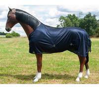 Brama-West Fly-Away Couverture anti-mouches pour cheval, avec sangle croisée, protection contre les insectes, couverture pour chevaux d'extérieur, bleu foncé, 125