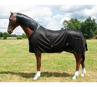 Brama-West Fly-Away Couverture anti-mouches pour cheval avec sangle croisée, protection contre les insectes, couverture d'extérieur pour chevaux, noir, taille 135