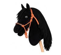 Brama West HKM - Ensemble cheval de bataille Magic Star Bobby + licol à nœuds avec strass - Kit de horsing pour enfants de HKM (orange)