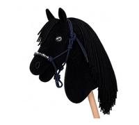 Brama West HKM - Ensemble cheval de bataille Magic Star Bobby + licol à nœuds avec strass - Kit de horsing pour enfants de HKM (bleu marine)
