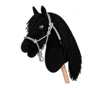 Brama West HKM Kit cheval de bataille Magic Star Bobby + licol à nœuds avec strass | Kit de horsing pour enfants de HKM (gris)