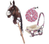 Brama West Hobby Horse Clara Set d'équitation + licol fleur (cheval flecki + licol fleur)