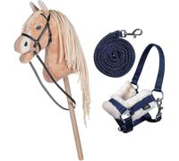 Brama West Hobby Horse HKM Sunny Ensemble de licol et licol - Licol et tricot (bleu marine)