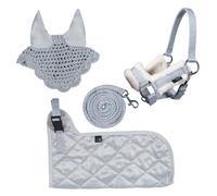 Brama West Hobby Horsing Kit complet, licol, tricot, couverture et bonnet anti-mouches pour cheval à bataille, accessoires pour chevaux de bataille, jeux et tournois (gris)