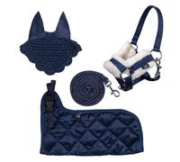 Brama West Hobby Horsing Kit complet, licol, tricot, couverture et bonnet anti-mouches pour cheval à bataille, accessoires pour chevaux de bataille, jeux et tournois (bleu marine)