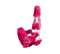 Brama West Licol de cheval Arctique avec fourrure synthétique douce - Licol en peluche (fuchsia, cob)