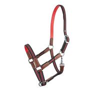Brama West Licol de cheval Ruby | 2 positions de réglage avec inserts en cuir | Licol de pâturage pour écurie (rouge, XFull)