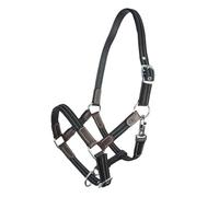 Brama West Licol de cheval Ruby | Réglable sur 2 positions avec inserts en cuir | Licol de pâturage pour écurie (gris, MiniShetty)